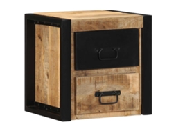 Vidaxl Mesa De Cabeceira 40x35x40 Cm Madeira Maciça Manga Áspera