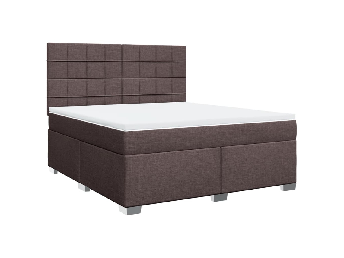 Cama com Molas, colchão 180x200 cm Tecido Castanho escuro MAISON EXCLUSIVE