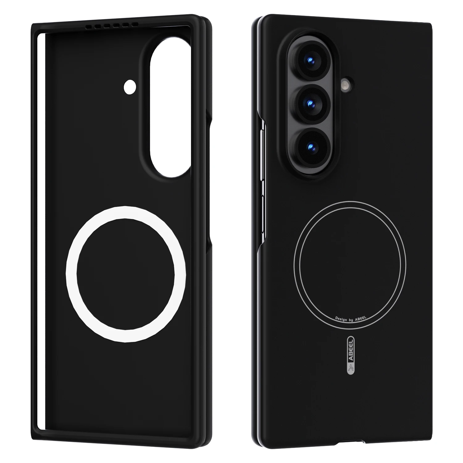 Capa De Celular Em Silicone Líquido (preta Para Galaxy Z Fold 7), Magnética E Resistente A Impactos.