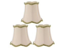 Conjunto de 3 Abajures Modernos Estilo Europeu com Clip on E14 para Lustres, Cor Bege CHABERLU
