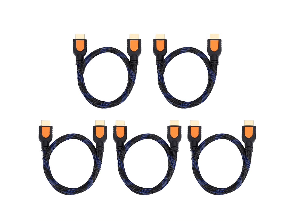 Aetheria 5pcs Cabo Hdmi para Hdmi 2.0 4k/60hz Hdr 3d 0.5m para Notebook Tv Ps3 Projetor
