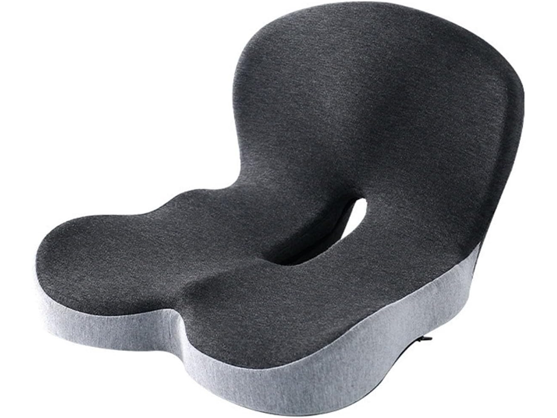 Almofada De Assento Espuma Viscoelástica Peça Única Com Apoio Lombar Integrado, Ideal Para Estudantes, Cadeiras De