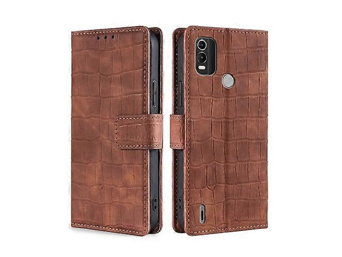 Capa De Couro Com Fecho Magnético E Sensação De Pele De Crocodilo Para Nokia C21 Plus