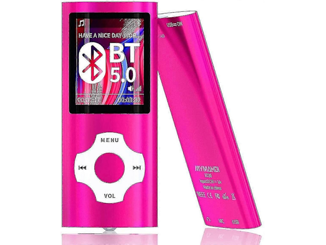 MP3/MP4 Player, MP3 Player com cartão de memória SD de 64 GB, 32 GB e 16 GB, fino, clássico, LCD digital de 1,82'', roxo perfeito, Slowmoose