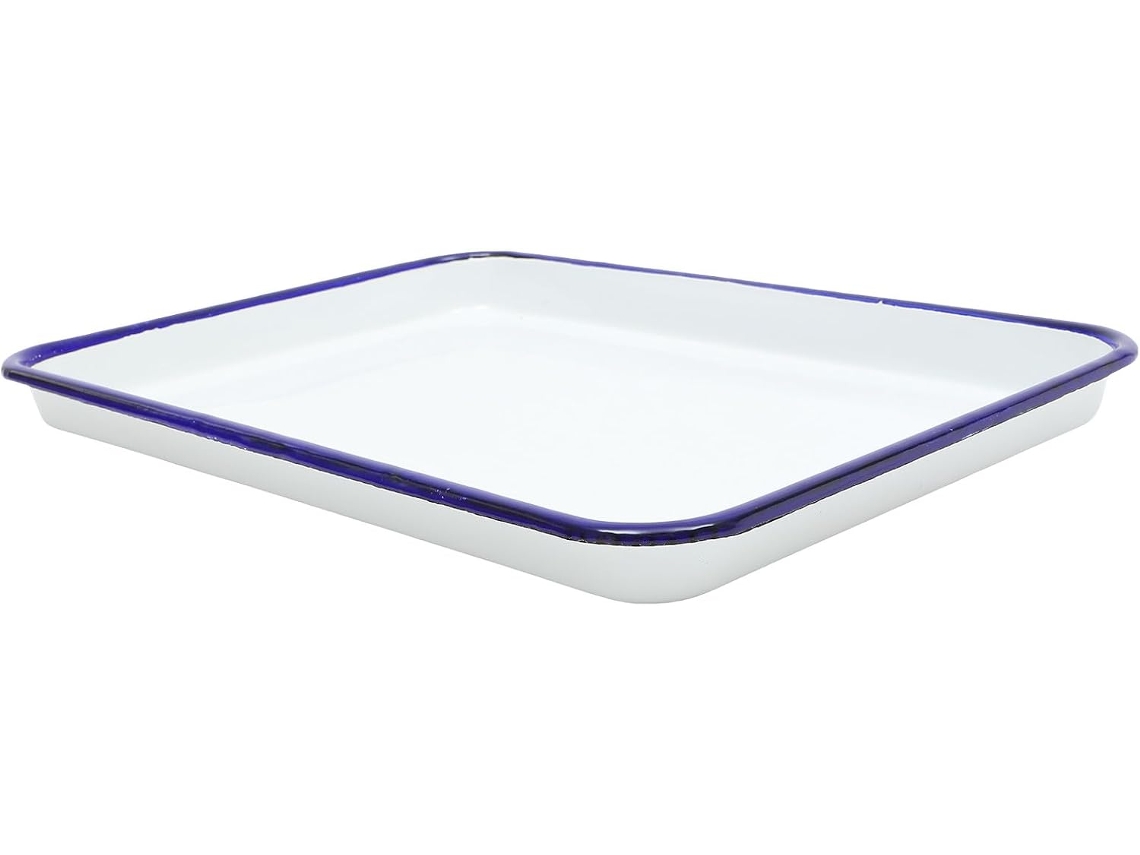 Assadeira De Esmalte Branco 27x19 Cm, Antiaderente, Resistente E Prática Para Assar.