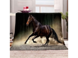 Manta de Flanela Fansu Estampa 3d Cavalos Colcha Inverno Macia e Fofa Microfibra para Sofá Adequada Adultos Cr