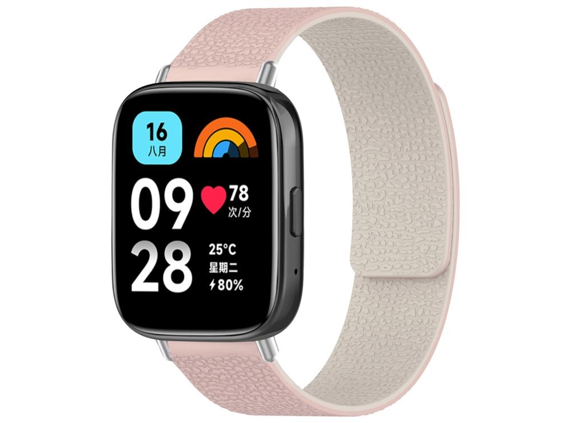 Bracelete para Redmi Watch 3 Active / Lite Silicone Magnético com Textura de Lichia Rosa Sstarlight XIAOMOYU