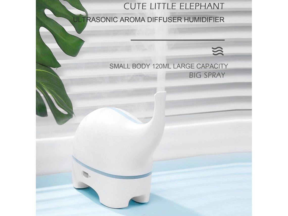 Difusor de Aromas Ultrassónico com Luz Noturna e Autodesligamento, 120ml, Estilo Elefante LAXISCREED