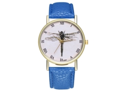 Reloj De Pulsera De Aleación Dial Redondo Analógico De Cuarzo Pareja Azul Real