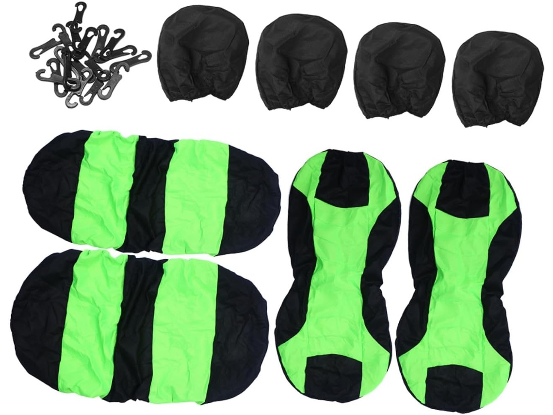 Conjunto de 8 capas para assento de carro na cor verde fluorescente "Mau Hálito" (compatível com este produto).