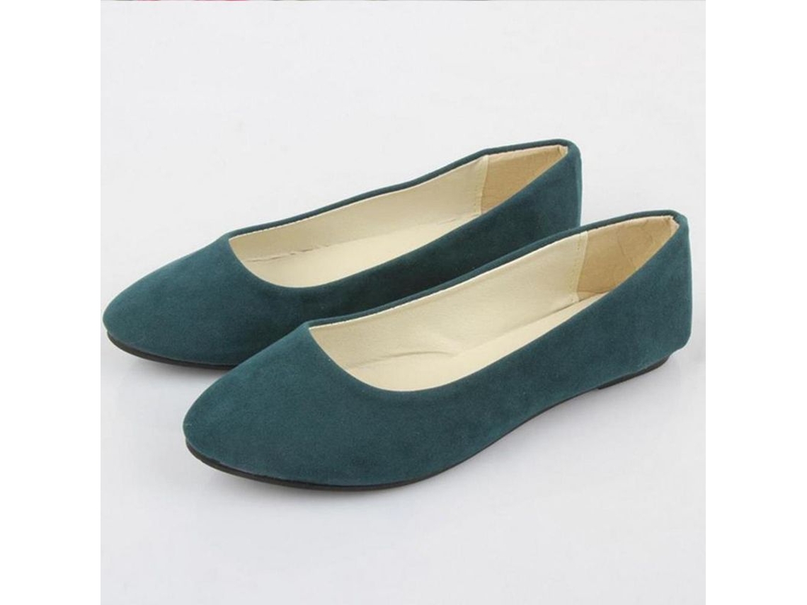 2026 sapatos de Dança para Mulher com Sola Plana Slip On Loafers em Couro com Almofada Vsb 42 Verde Oscuro