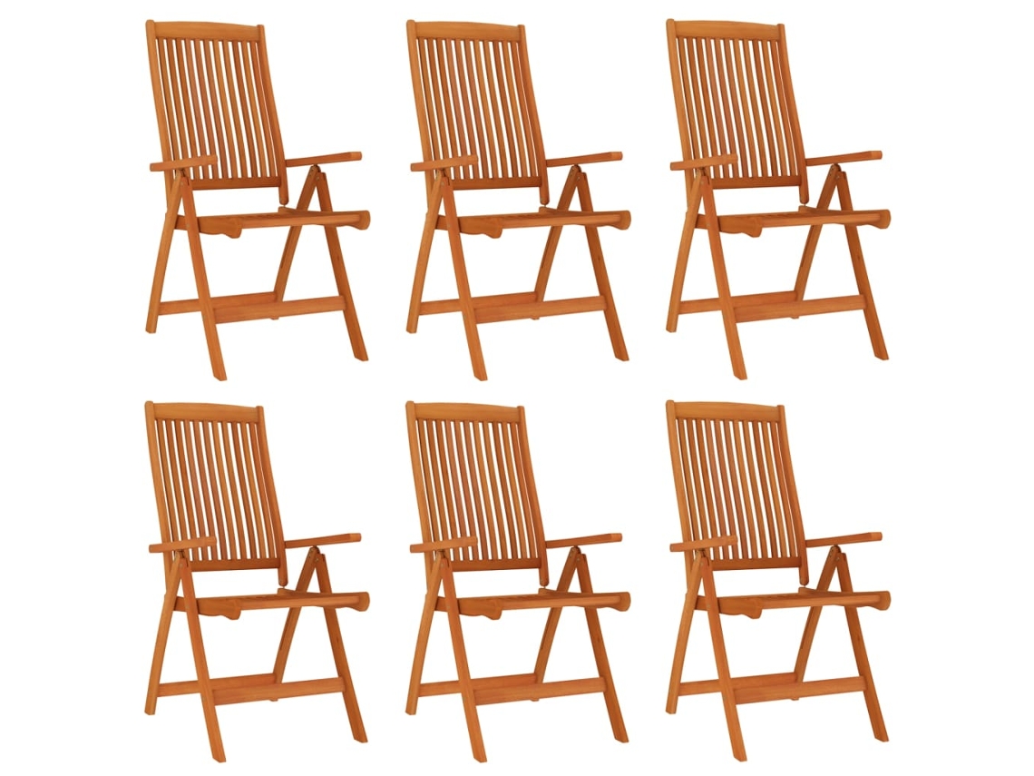 Maison Exclusive - Cadeiras De Jardim Dobráveis 6 Pcs Eucalipto Maciço