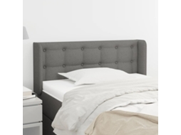 Vidaxl Cabeceira De Cama C/ Abas Tecido 103x16x78/88cm Cinzento-escuro