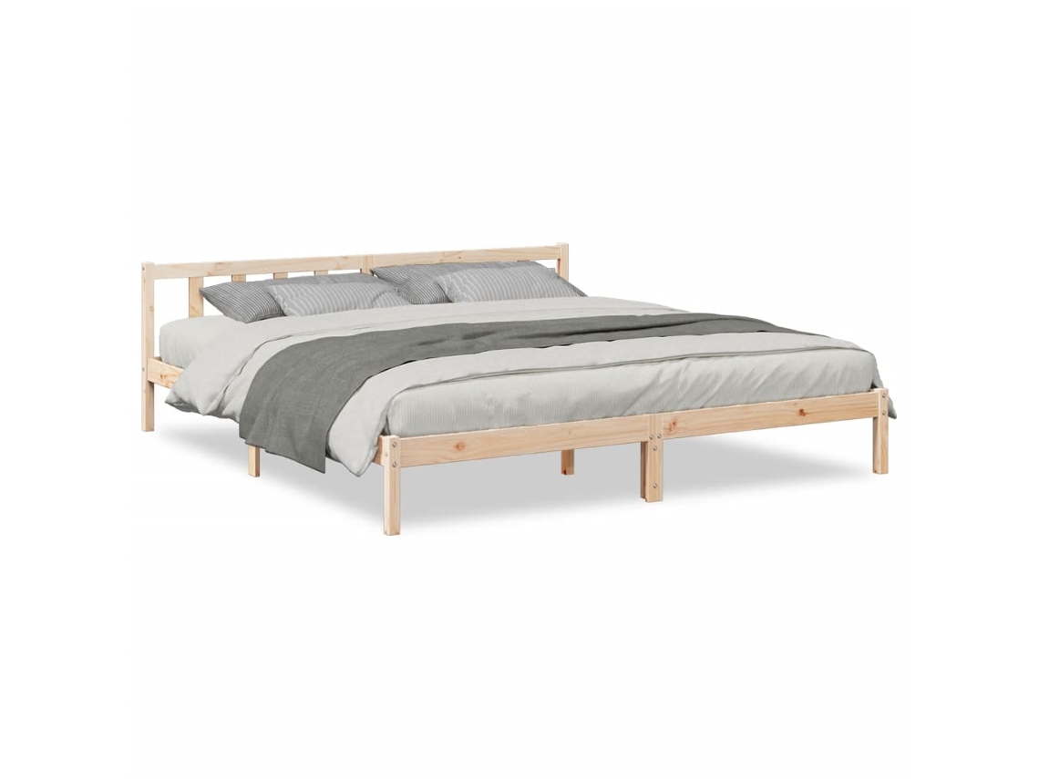 Cama Extra Longa Sem Colchão MAISON EXCLUSIVE Madeira de Pinho Maciça 180x210 cm
