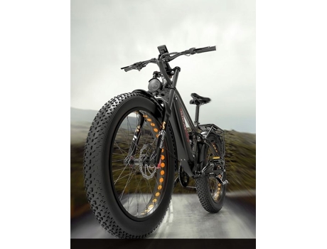 Bicicleta Elétrica LANKELEISI Silvertip8 1000W Samsung 52V 20Ah 52Km/H 26*4.0Preta