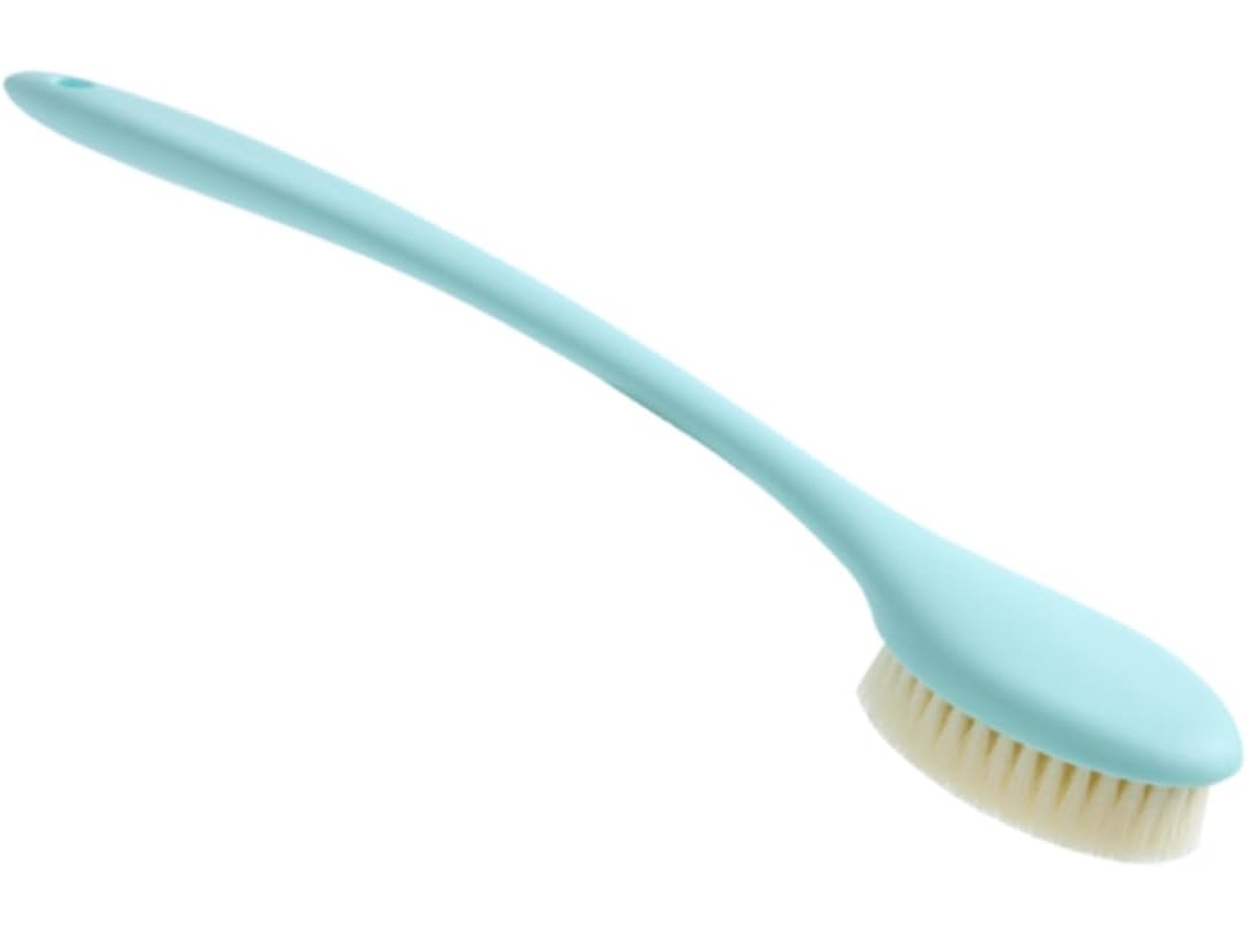 Escova De Banho Azul Com Cabo Longo Em Nylon E Pp Para Esfoliação Corporal Suave Massagem Nas Costas, Ideal Para Peles