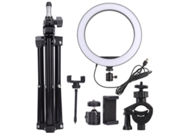 10in Led Ring Light Dimmable Usb Port Photography Lamp With Phone Clip Foldable Tripod 3 Lighting Colors LAXISCREED