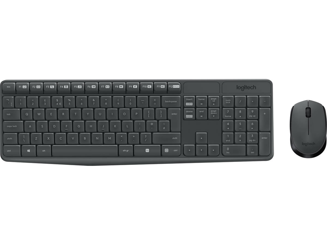Teclado LOGITECH MK235 (Wireless - Layout Croata - Teclado Numérico)