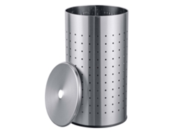 Relaxdays, Cesto Para Roupa Suja Com Tampa, Aço Inox Escovado, 42 L, A X P: 55 X 31 Cm, Ventilado, Prateado