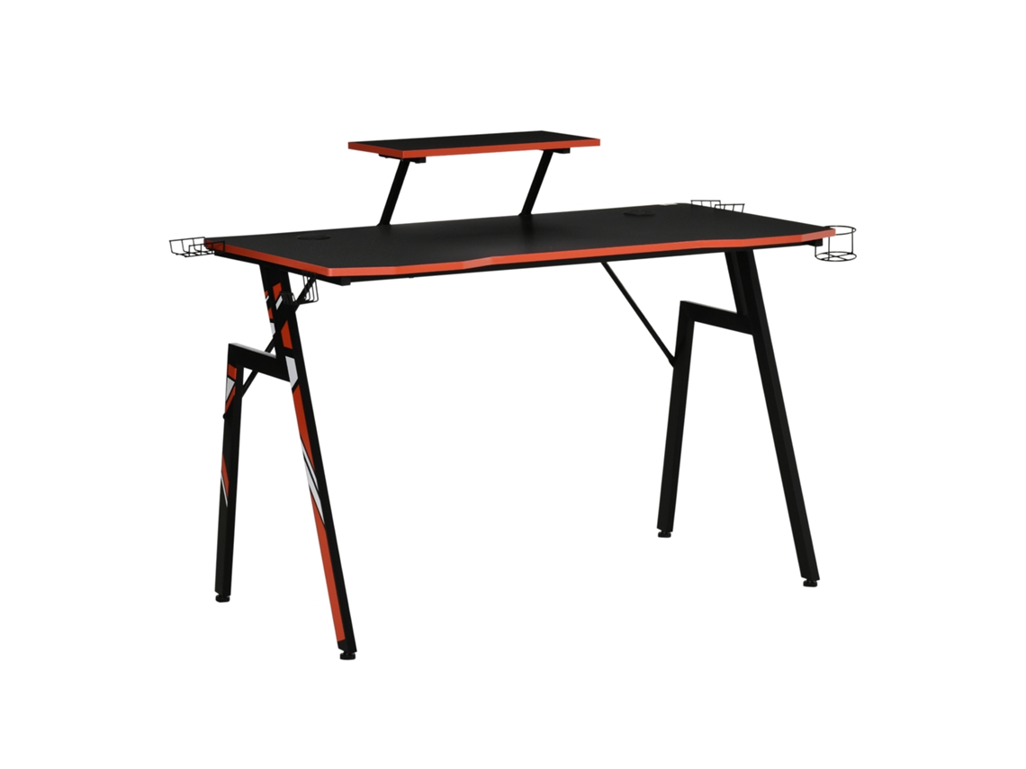 Mesa Gaming Ergonômica Mesa Para Computador Com Suporte Para Monitor E Alto Falante Porta Copos Gancho Para Fone De Ouvido Fibra De Carbono