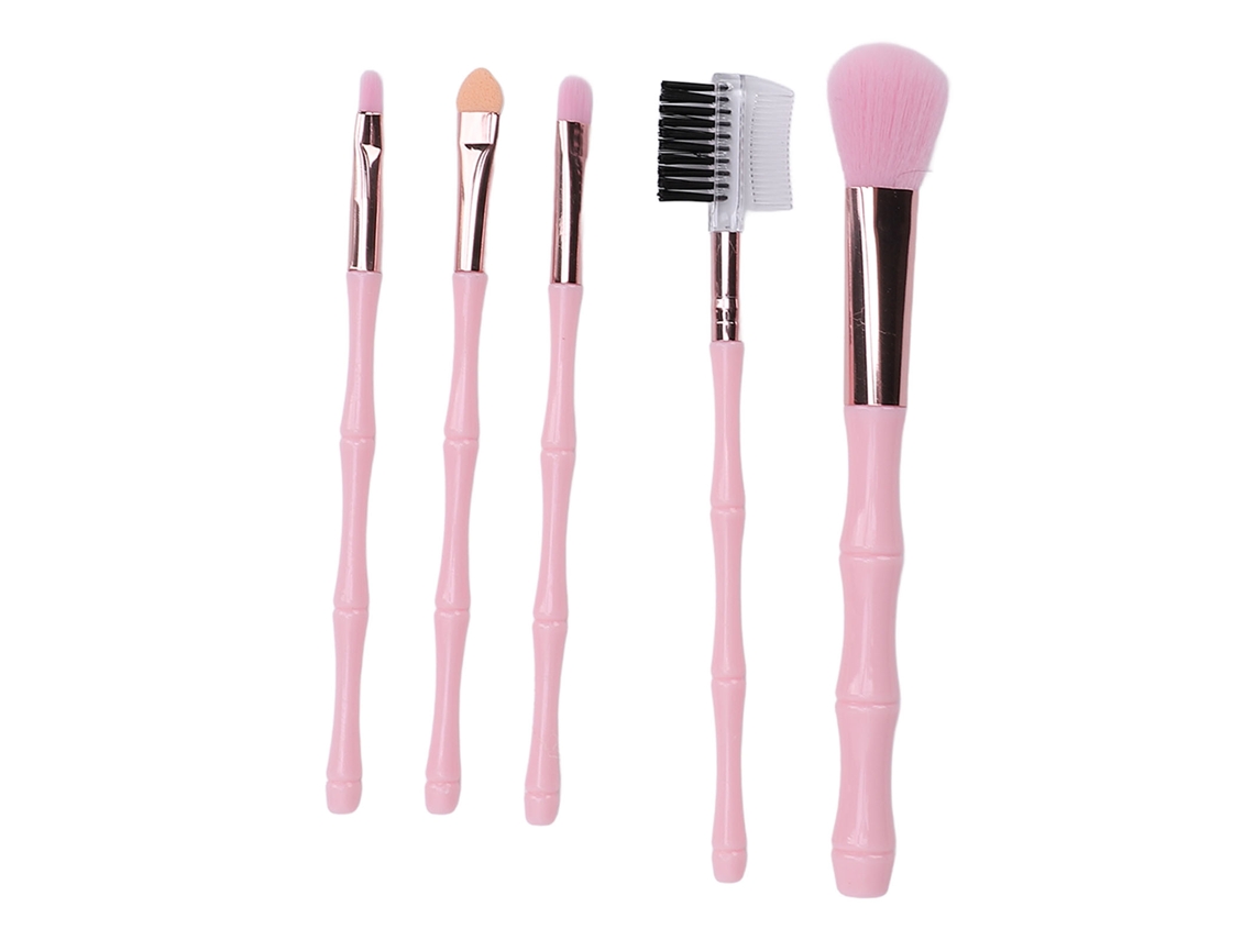 Kit De 5 Pincéis De Maquiagem Portátil Para Iniciantes Com Cerdas Macias E Fácil Limpeza