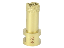Broca diamantada para serra copo em granito, cerâmica e concreto, 20 mm, M14, para soldagem a vácuo.