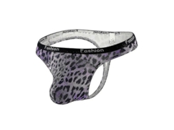 Cuecas T-back G-string Thongs Para Homem Leopardo Sexy Roupa Interior Morado S