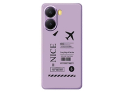 Capa Traseira De Tpu Com Borda Reta E Impressão De Bilhete De Embarque Tkdaddy Para Xiaomi Redmi Turbo 4 5g / Poco X7 Pro 5g, Roxa