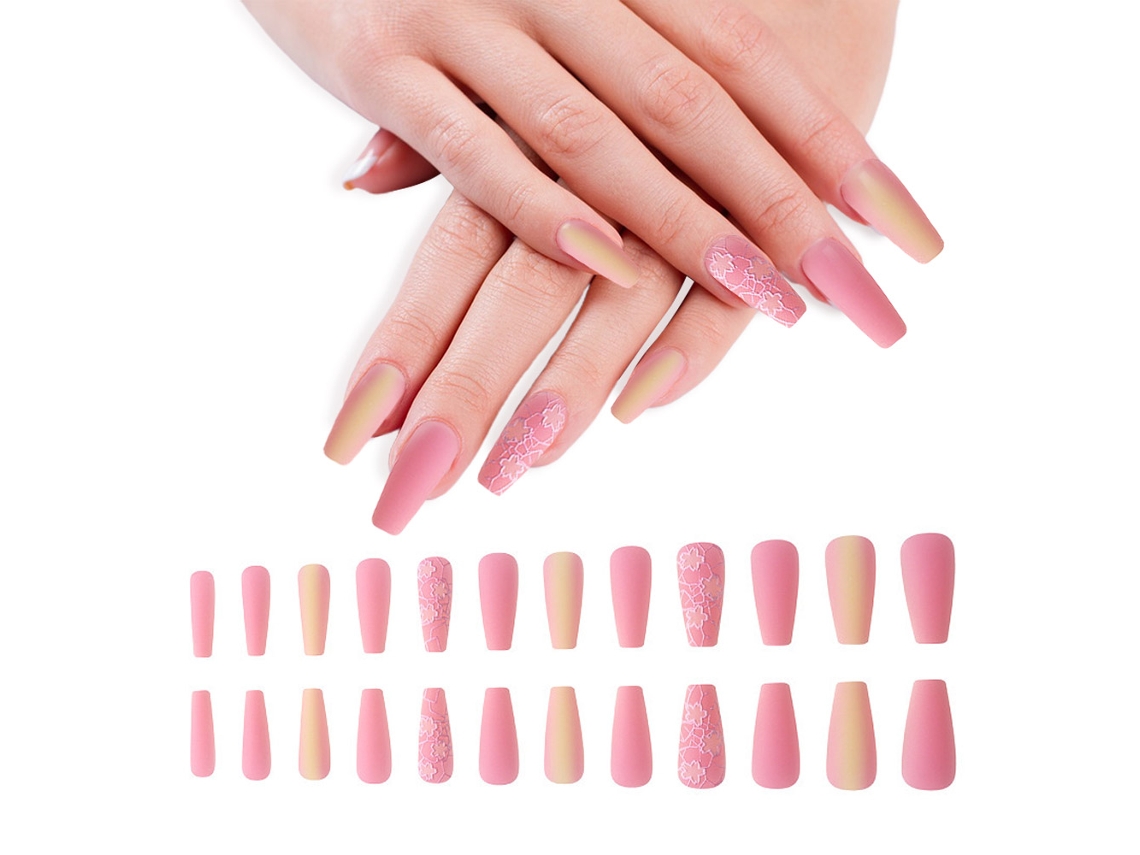 Unhas De Balé De 24 Peças Unhas Postiças Foscas Série De Unhas Acrílicas De Cobertura Total Aprimoramento De Unhas Vestíveis Estilo1 ZMDECQNA