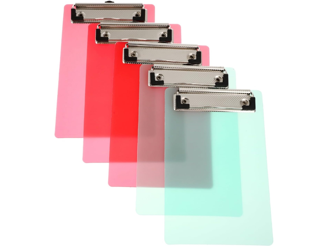 Conjunto De 5 Pranchetas Transparentes, Plástico Resistente, Clipes Fortes Para Professores, Hospita Gokoco