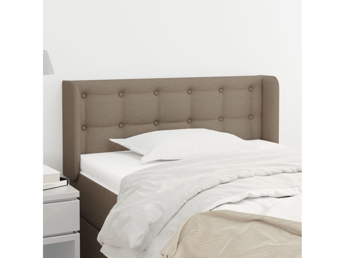 Cabeceira Cama Abas Tecido 103x16x78/88 Cm Cinzento-acastanhado