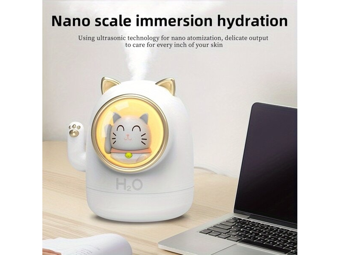 Lurelia Humidificador Ultrassónico Usb 400 Ml, Névoa Fria, Luz Led, Luz Noturna