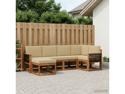 Vidaxl Conjunto De Sofás Para Exterior 6 Pcs Natural E Bege