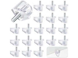Pegs de suporte para estantes de 3mm/1/8 polegada, plástico transparente, 20 peças S/MARCA