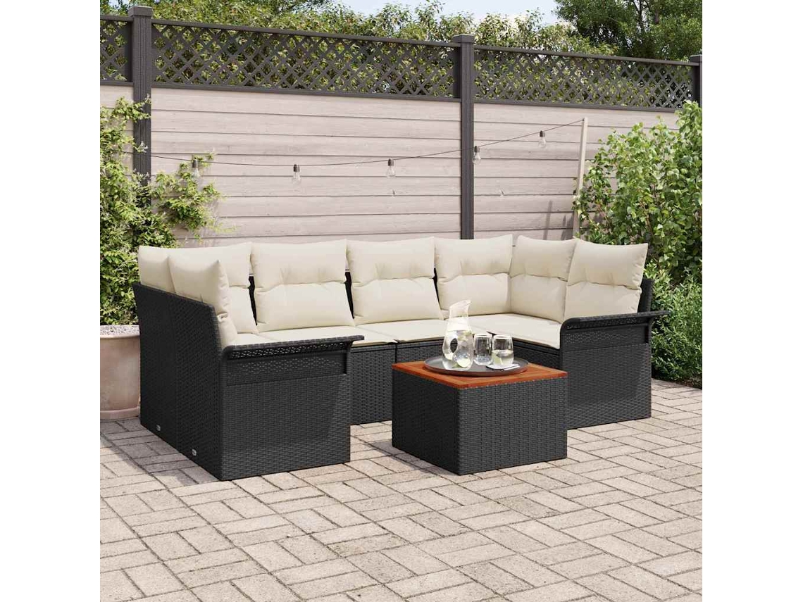 Vidaxl Conjunto De Sofá De Jardim 7 Unid. 6-número De Lugares