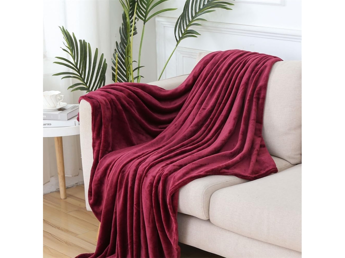 Manta de Flanela Lã Fansu Cor Sólida Microfibra Macia e Quente para Outono Inverno Colcha Fofa Quarto Ou Sofá