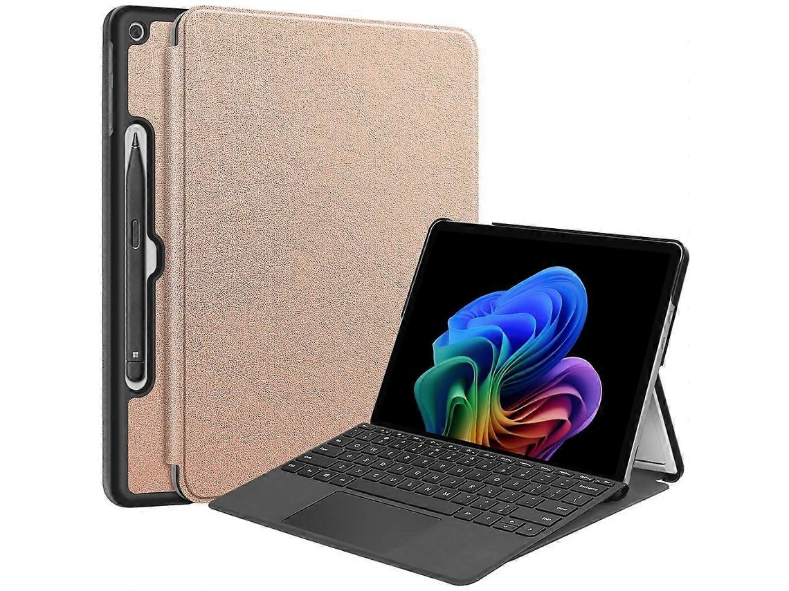 Capa Dobrável Em Couro Pu Com Suporte, Compatível Com Microsoft Surface Pro De 12 Polegadas.