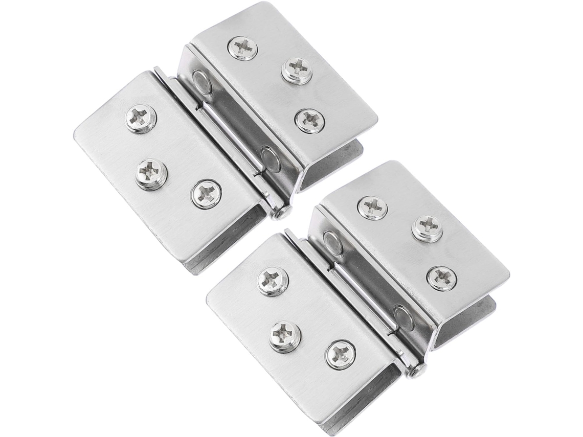 Conjunto De 2 Dobradiças Aço Inoxidável Para Portas Vidro Armários E