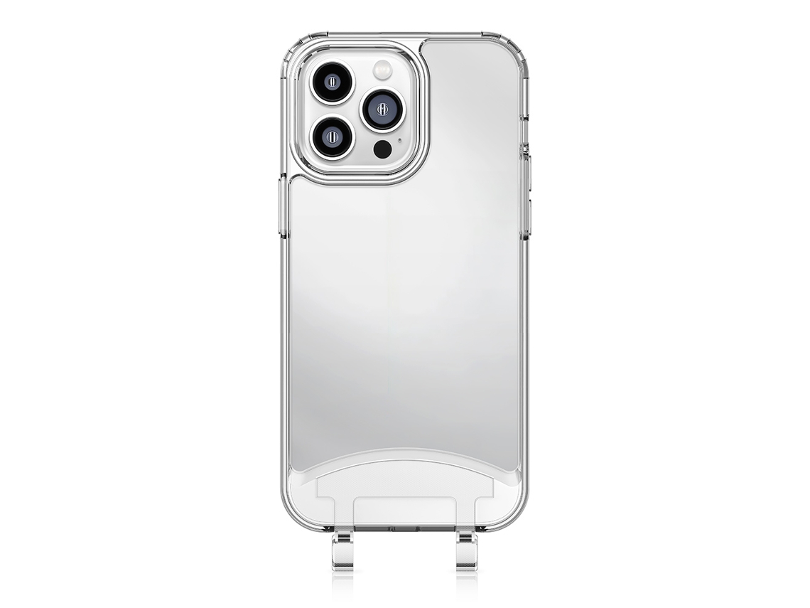Qd-electroplating Espelho Corda Transparente Concha Móvel Corda Pescoço Alça De Ombro Colar Crossbody Cordão Capa De Telefone Móvel Para Iphone Se 3