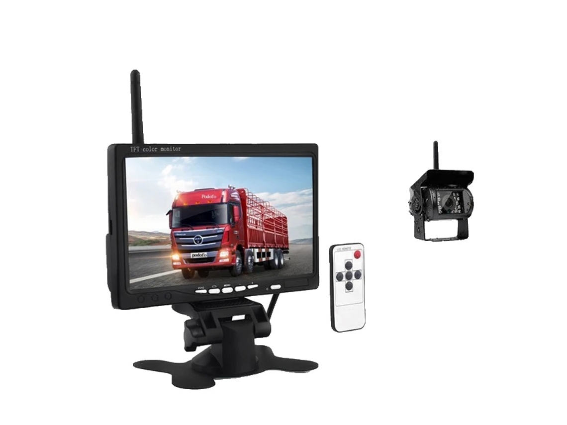 Câmera Reversa Sem Fio, Monitor Lcd De 7 Polegadas, Adequada Para Caminhões E Trailers, B Com Uma Câmera Oem