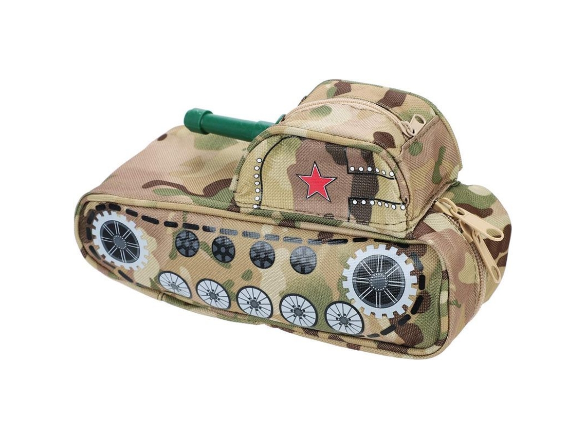 2026 estuche Linjou Tanque Camuflaje Grande Capacidad para Lapices Y Utensilios Escolares Amarillo Militar