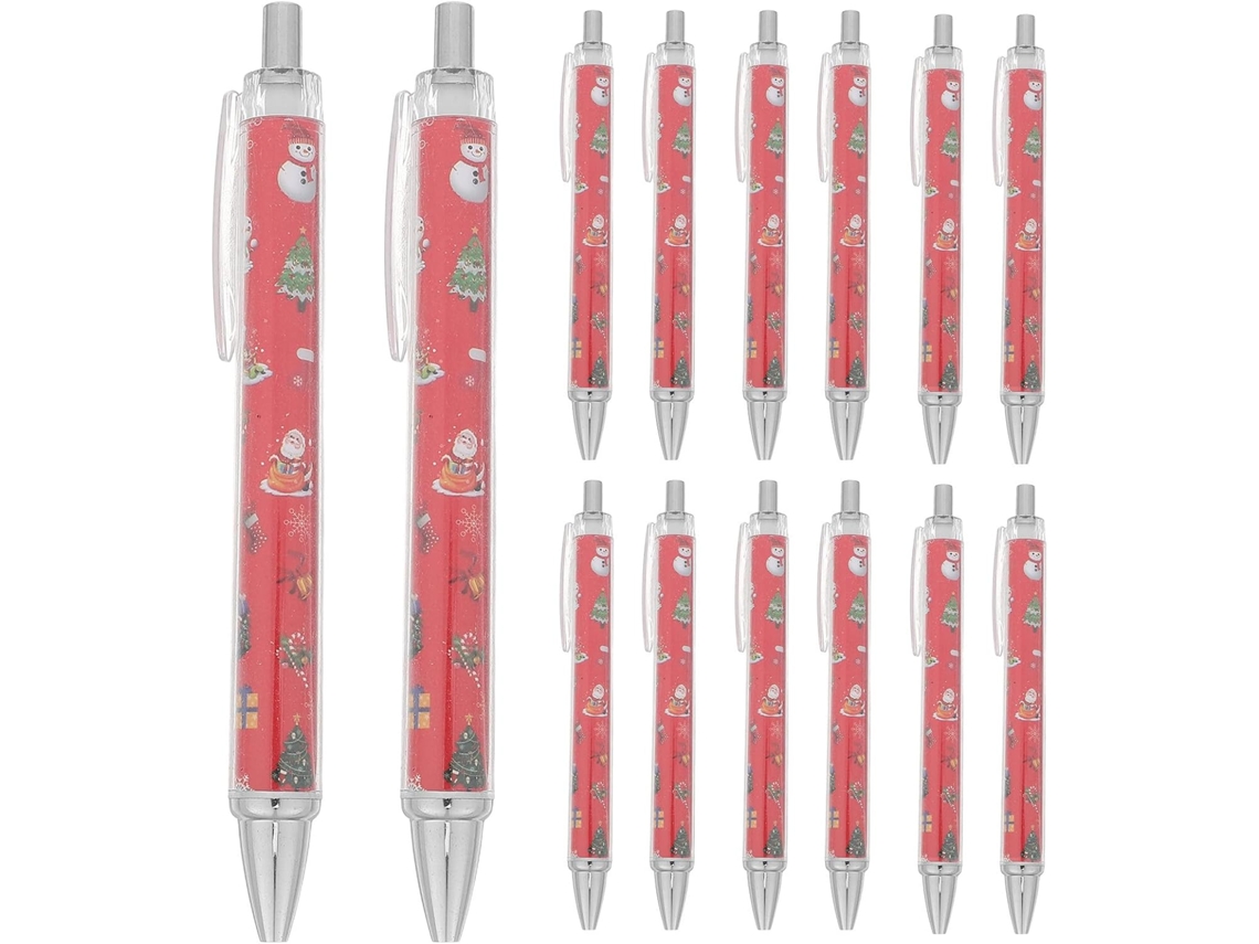 Conjunto De 20 Canetas Gel Natalinas, Com Desenhos Boneco Neve, Papai
