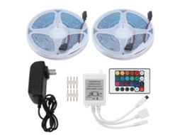 Fita de Led Rgb Ip65 Impermeável 600leds Dimmável 10m para Decoração Externa com Controle Remoto