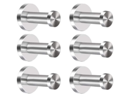 Conjunto De 6 Ganchos De Parede Em Aço Inoxidável Para Roupas, Roupões E Toalhas, Ideais Para Casa De Banho, Quarto E Cozinha