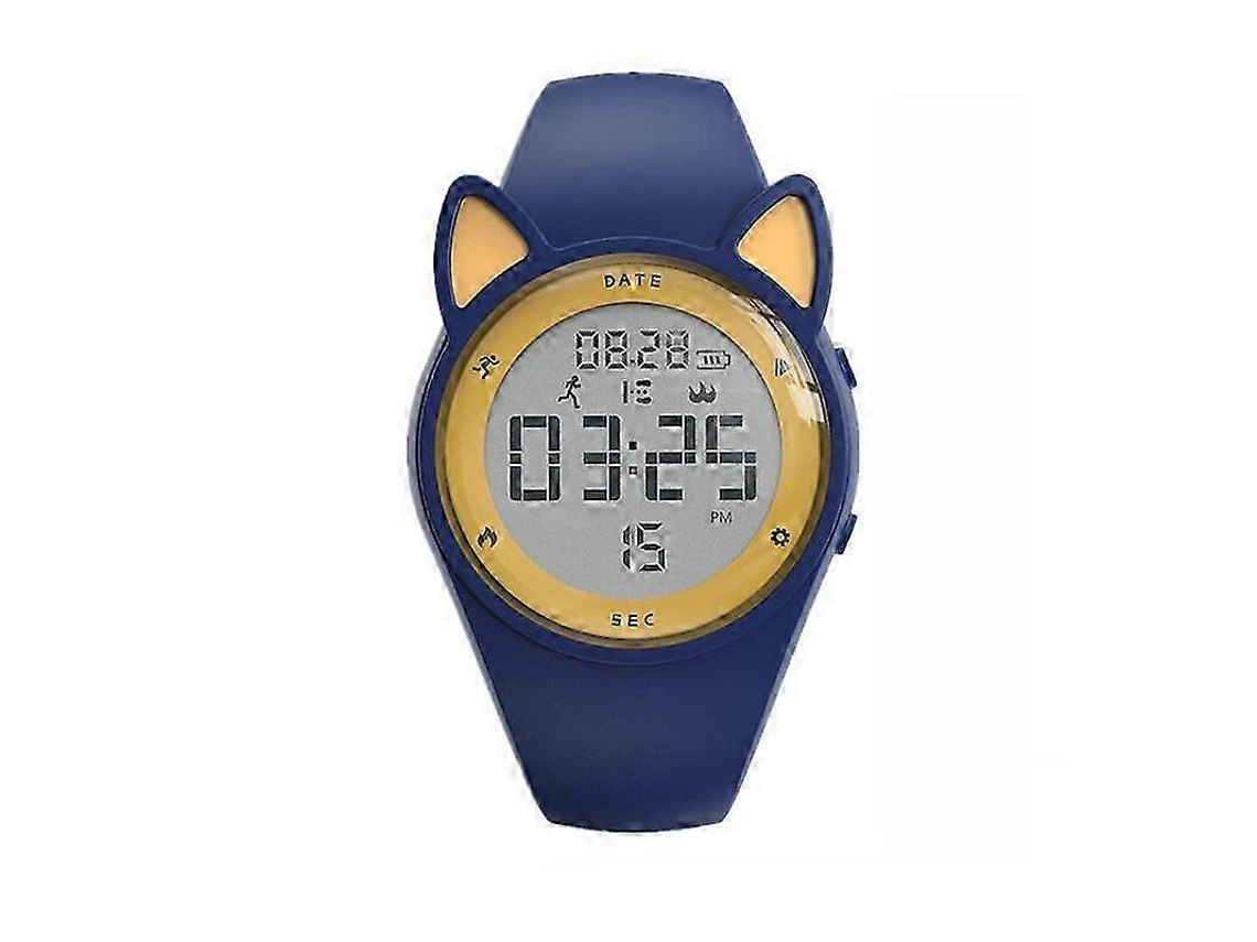 Relógio digital infantil, relógio esportivo à prova d'água com pedômetro, bicicleta elétrica Blue Ly