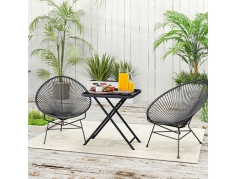 Mesa de Jardim Dobrável Outsunny 70 x 70 cm, Aço Resistente às Intempéries, Quadrada, Ideal para Varanda, Terraço e Jardim. Nestor