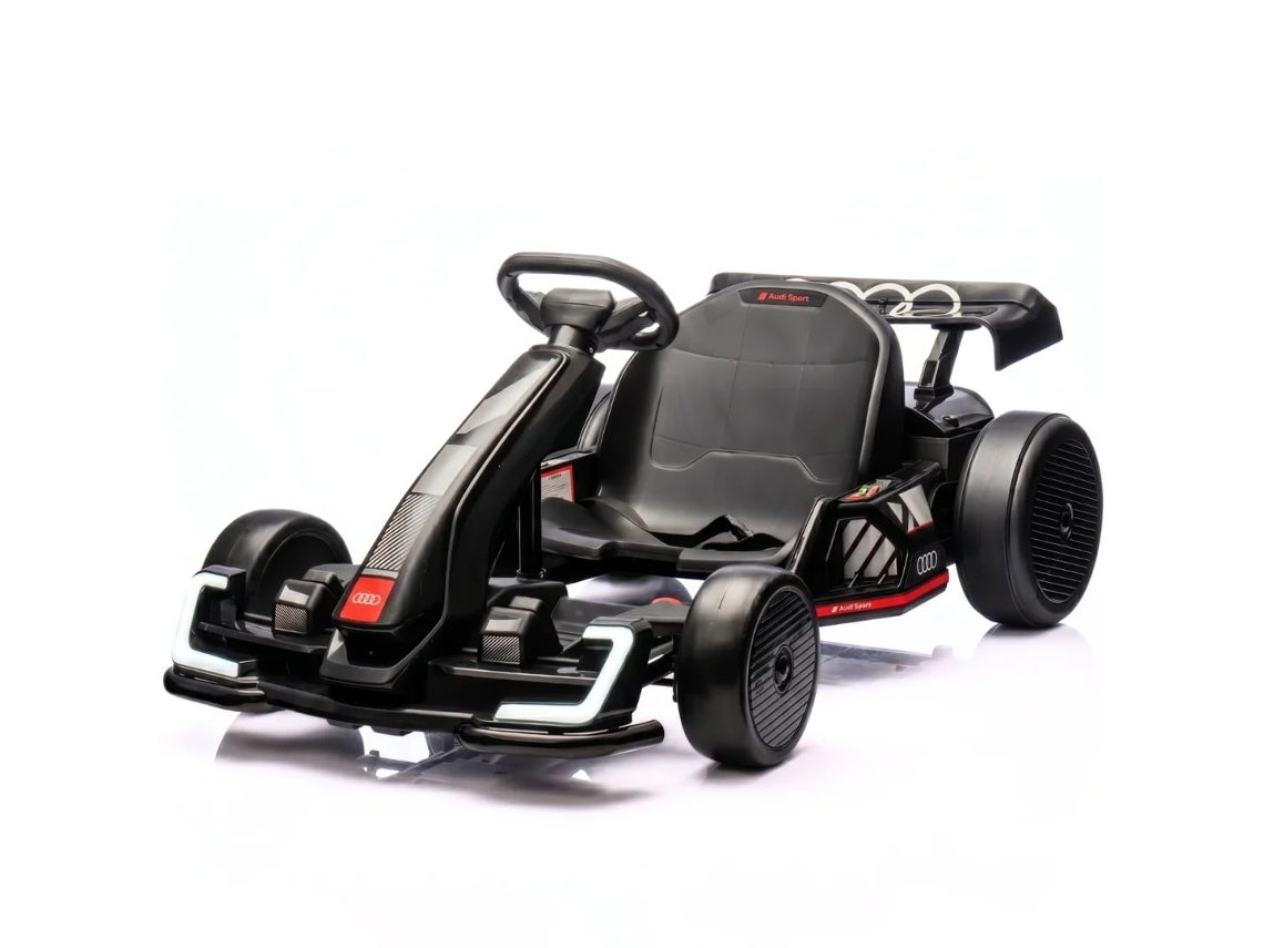 Gokart Elétrico Para Crianças 24v Audi - 6 A 12 Anos - Estrutura Ajustável - Preto