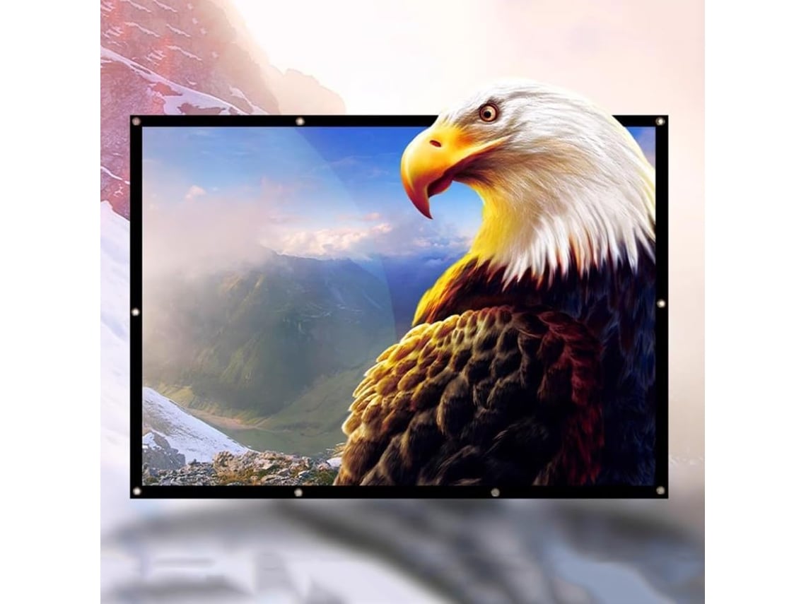 Tela de Projeção 60" 16:9 4:3 Portátil, para Uso Doméstico e Externo