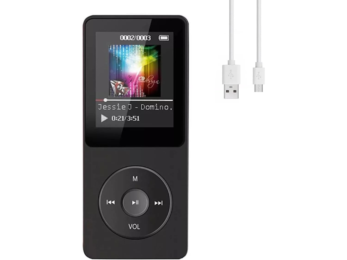 Reprodutor de música Bluetooth MP4 MP3 sem perdas, rádio FM, gravador, reprodutor esportivo portátil com fones de ouvido.