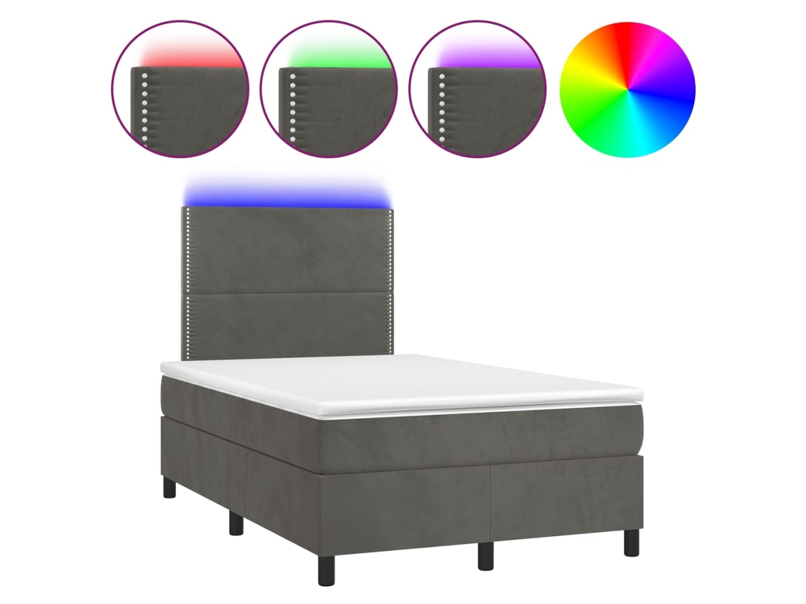 Box Spring Bed, Box Spring Beds Vidaxl Cinzeto Veludo (120 X 200 Cm)